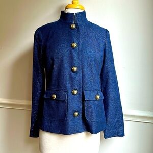 STS Sail to Sable Evening Jacket New with tags Blue & Metallic Thread Medium